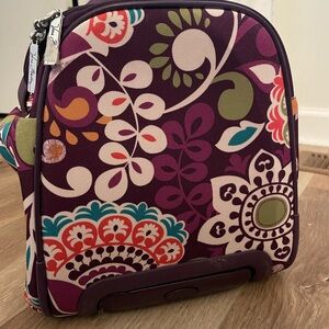 Vera Bradley Rolling Duffle Plum Crazy Pattern Vera Bradley Suitcase